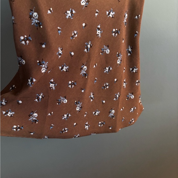 Brown & Blue Floral Mini Skirt Size 2 - Picture 2 of 10